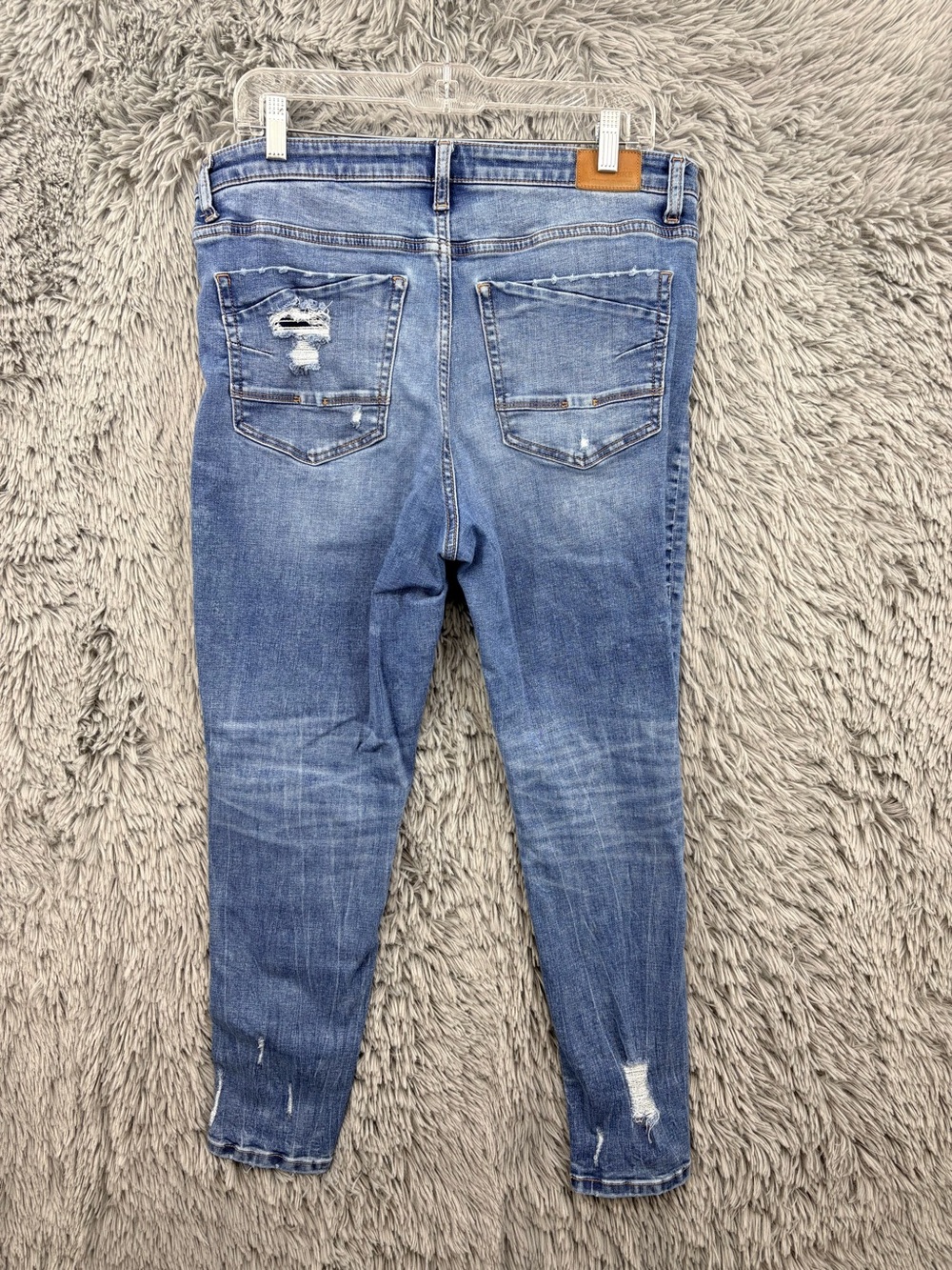 BKE Jeans Womens 31 Blue Parker High Rise Skinny Light Wash WBK214A Distressed